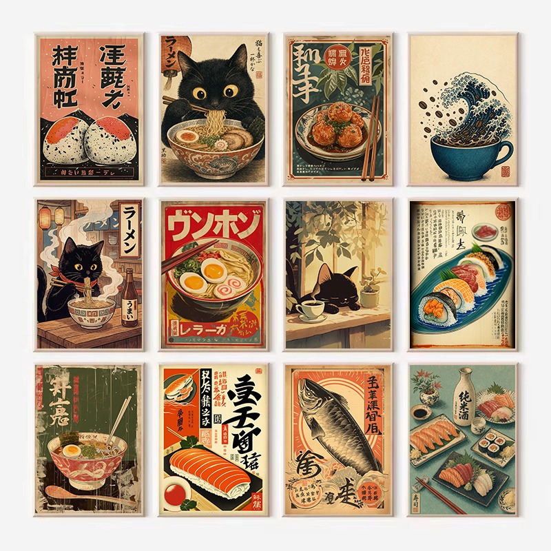 Japanese Lifestyle Food - Vintage Japon Pirinç Rulosu Sashimi Ramen