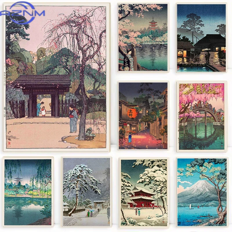Japanese Tokyo Lifestyle - AZNM Retro Ukiyo-e Geleneksel Japonya Posteri