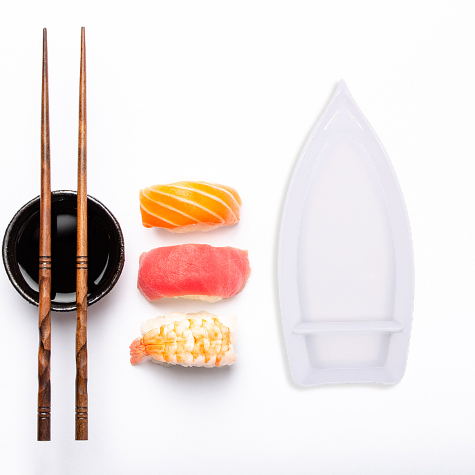 Japanese Lifestyle Food - Tekne Şeklinde Suşi Tabağı Uzun Ömürlü