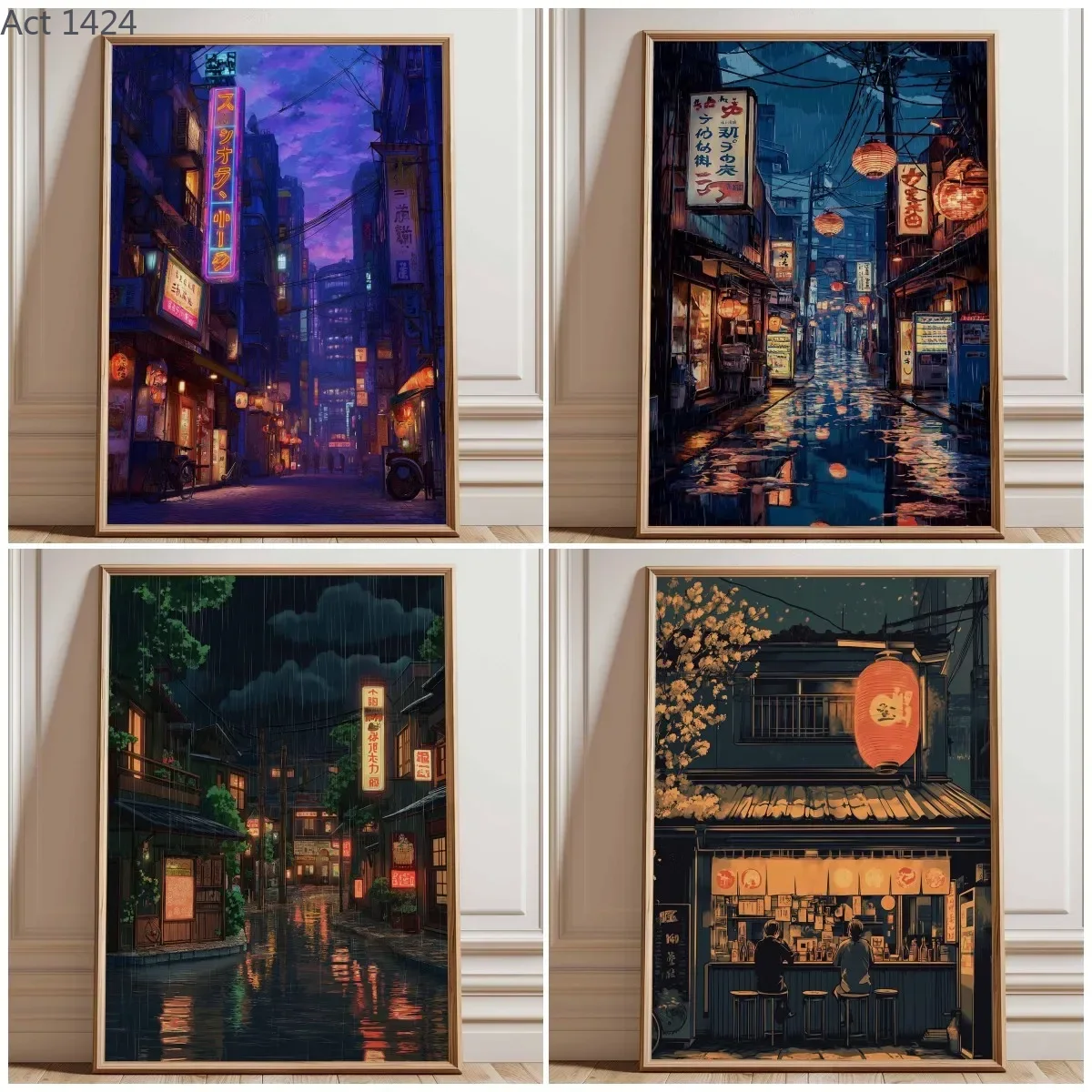 Japanese Tokyo Lifestyle - Neon Tokyo Sokak Posteri Baskısı, Siberpunk