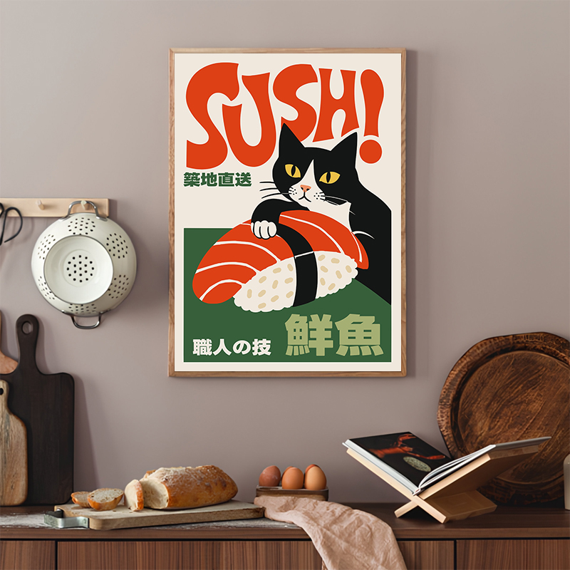 Retro Suşi Posterleri Modern J - Japanese Lifestyle Food incelemesi ve fiyatı