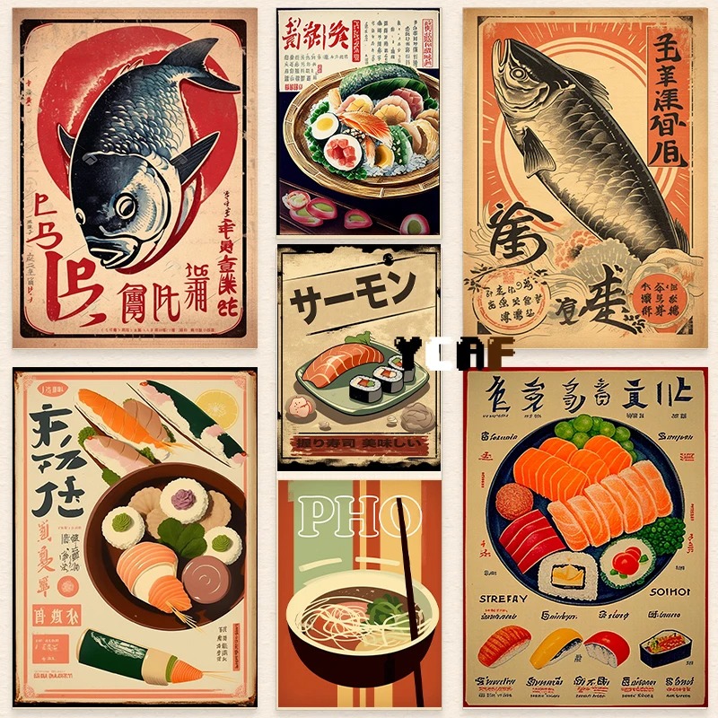 Vintage japon gıda posteri tuv - Japanese Lifestyle Food incelemesi ve fiyatı