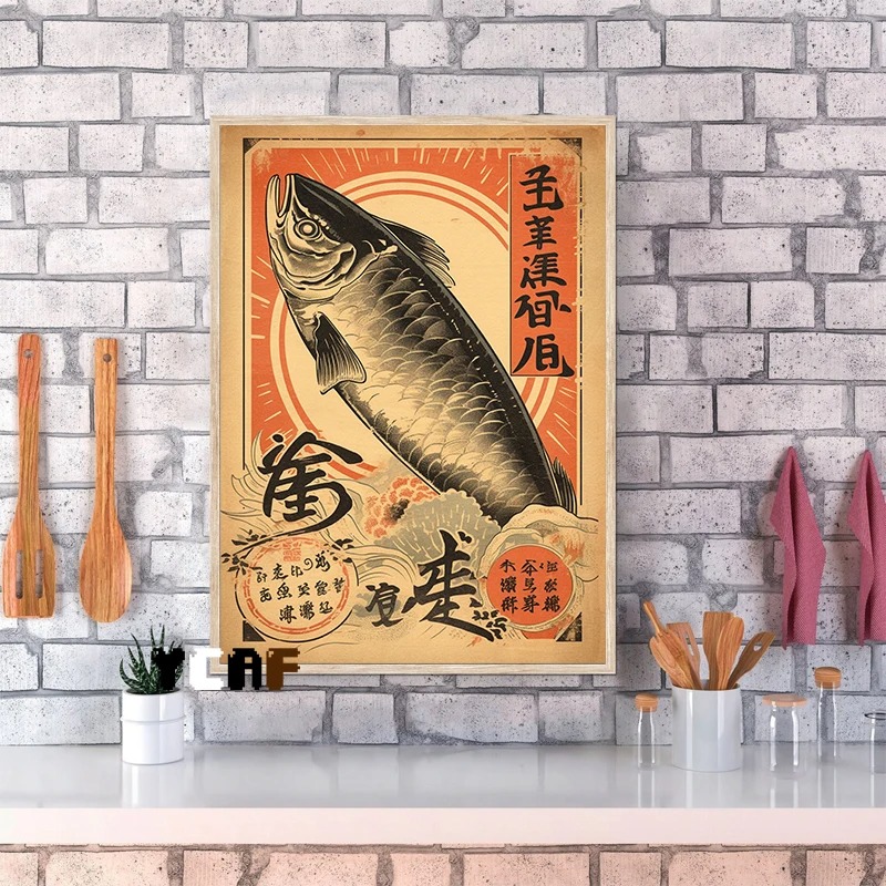 Vintage japon gıda posteri tuv - Japanese Lifestyle Food incelemesi ve fiyatı